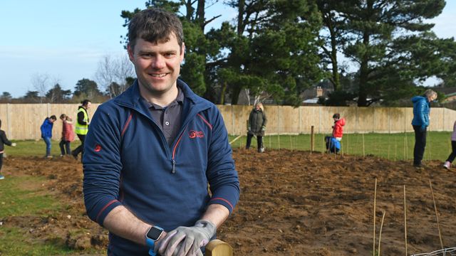 Image of Nigel Stannett at Miyawaki planting in Sheringham